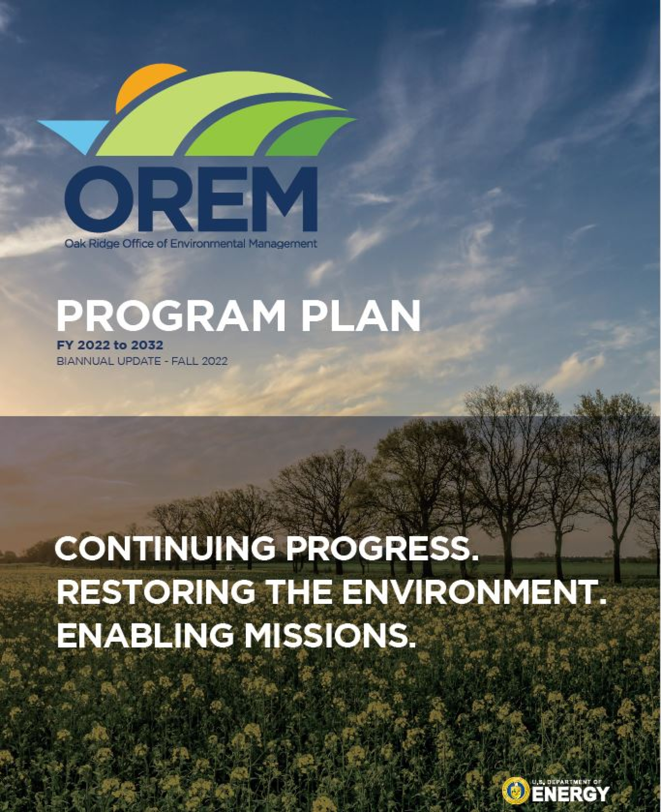 Cover of OREM's 10-year program plan