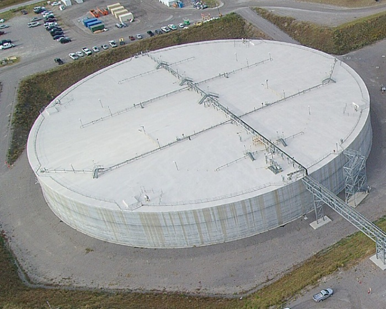 An aerial view of the Saltstone Disposal Unit 7 at the Savannah River Site.