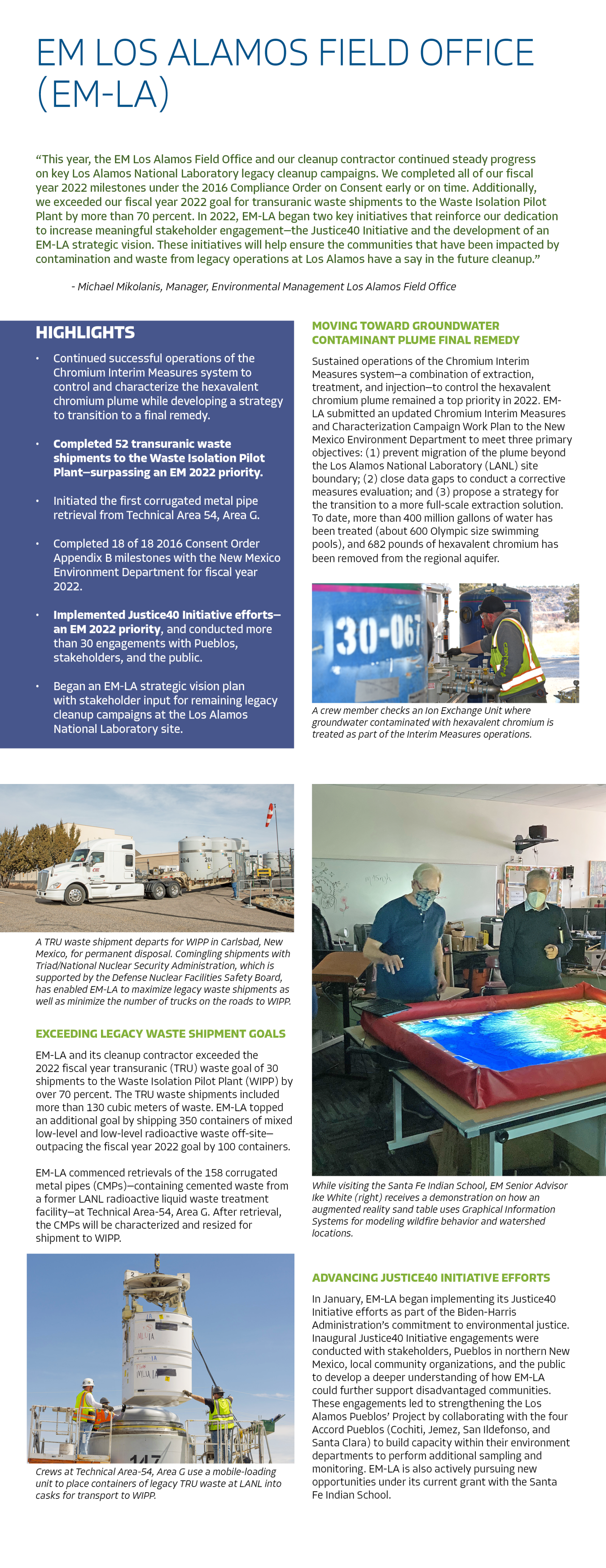 EM Los Alamos Field Office 2022 Year in Review report