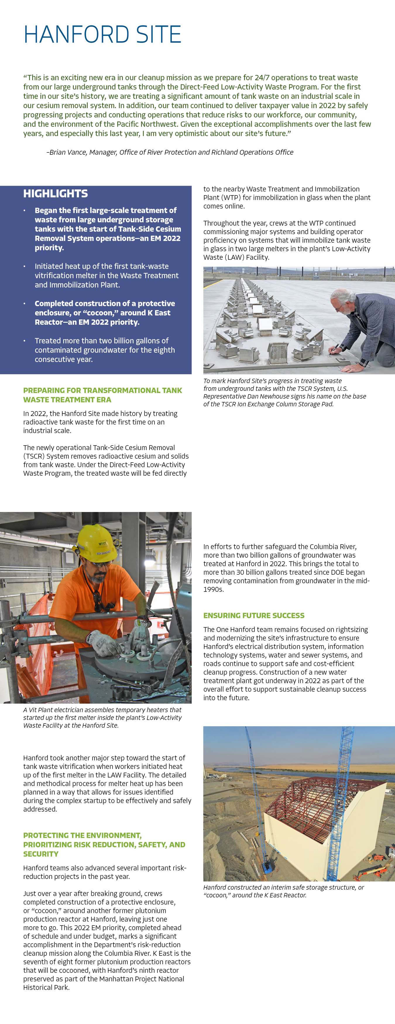 Hanford 2022 Year In Review report