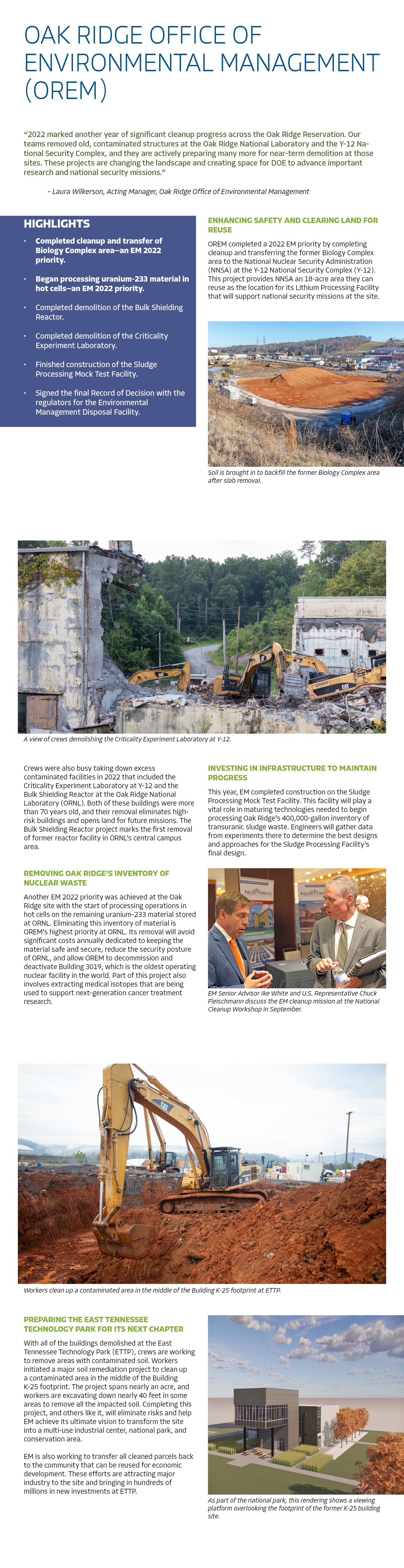 Oak Ridge Office of Environmental Management 2022 Year in Review report