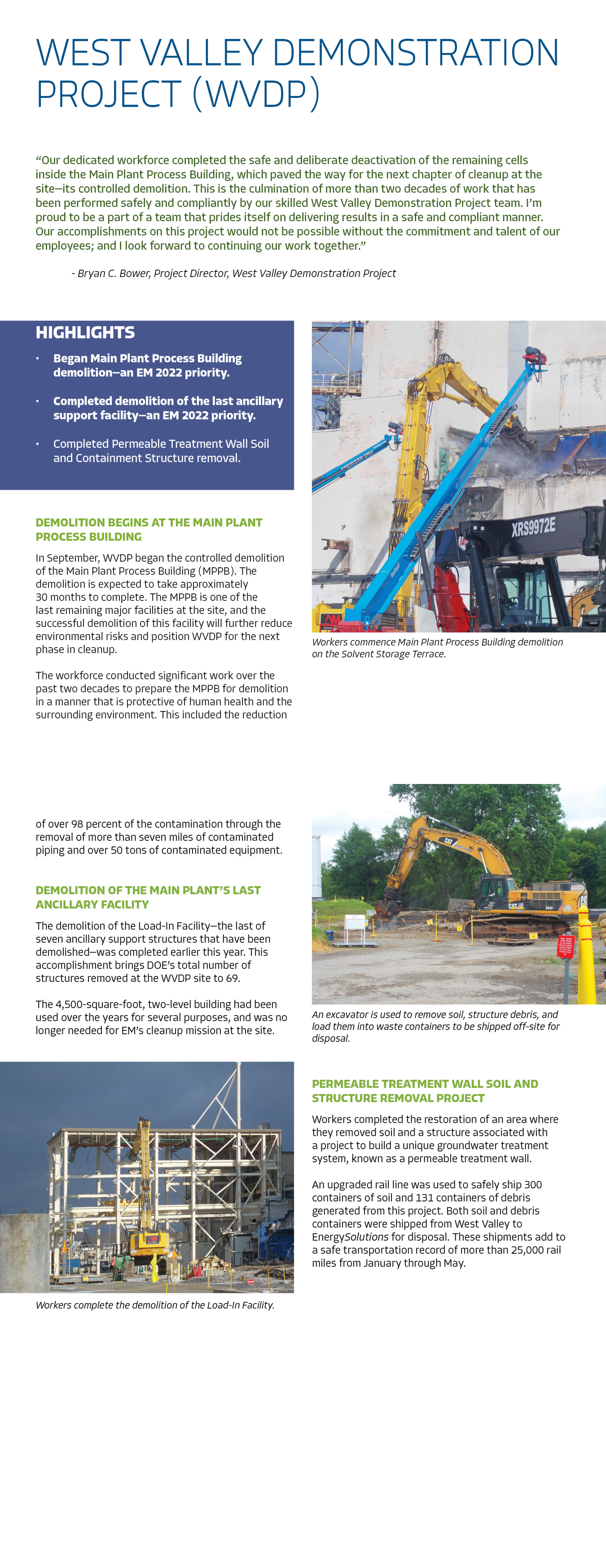 West Valley Demonstration Project 2022 Year in Review report