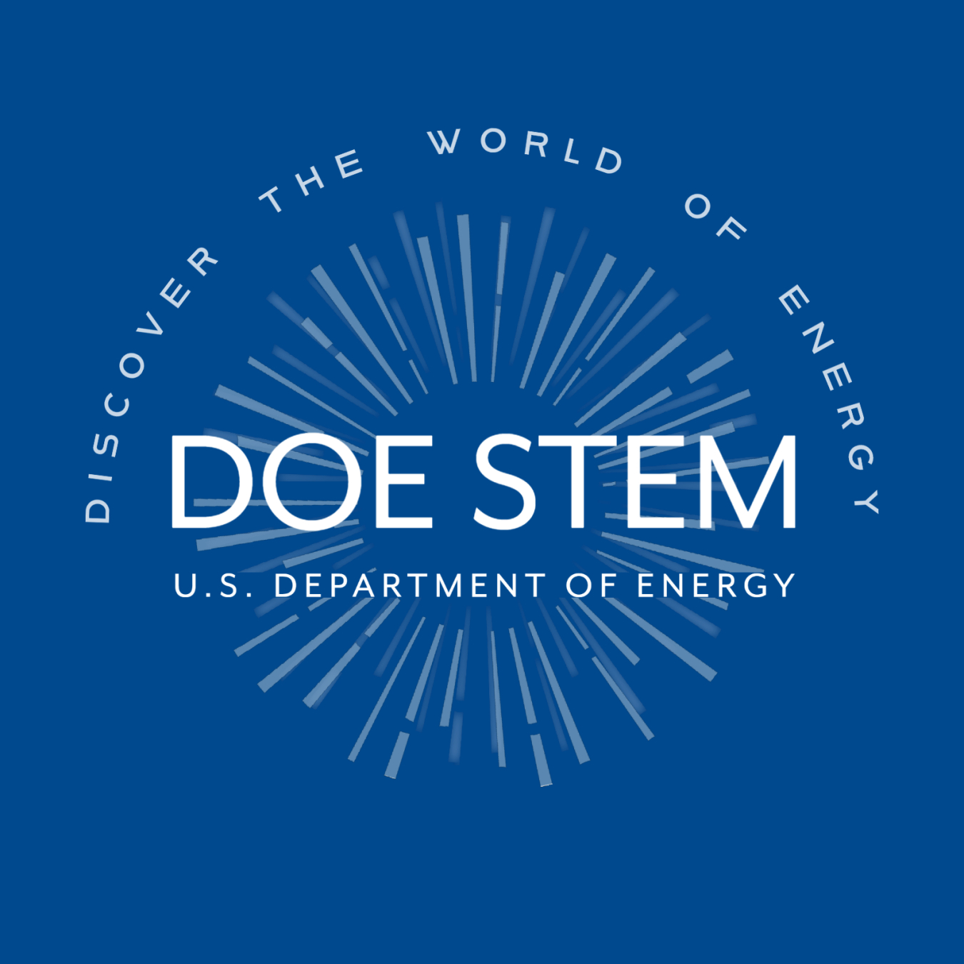 DOE STEM Logo Blue Background with Tagline