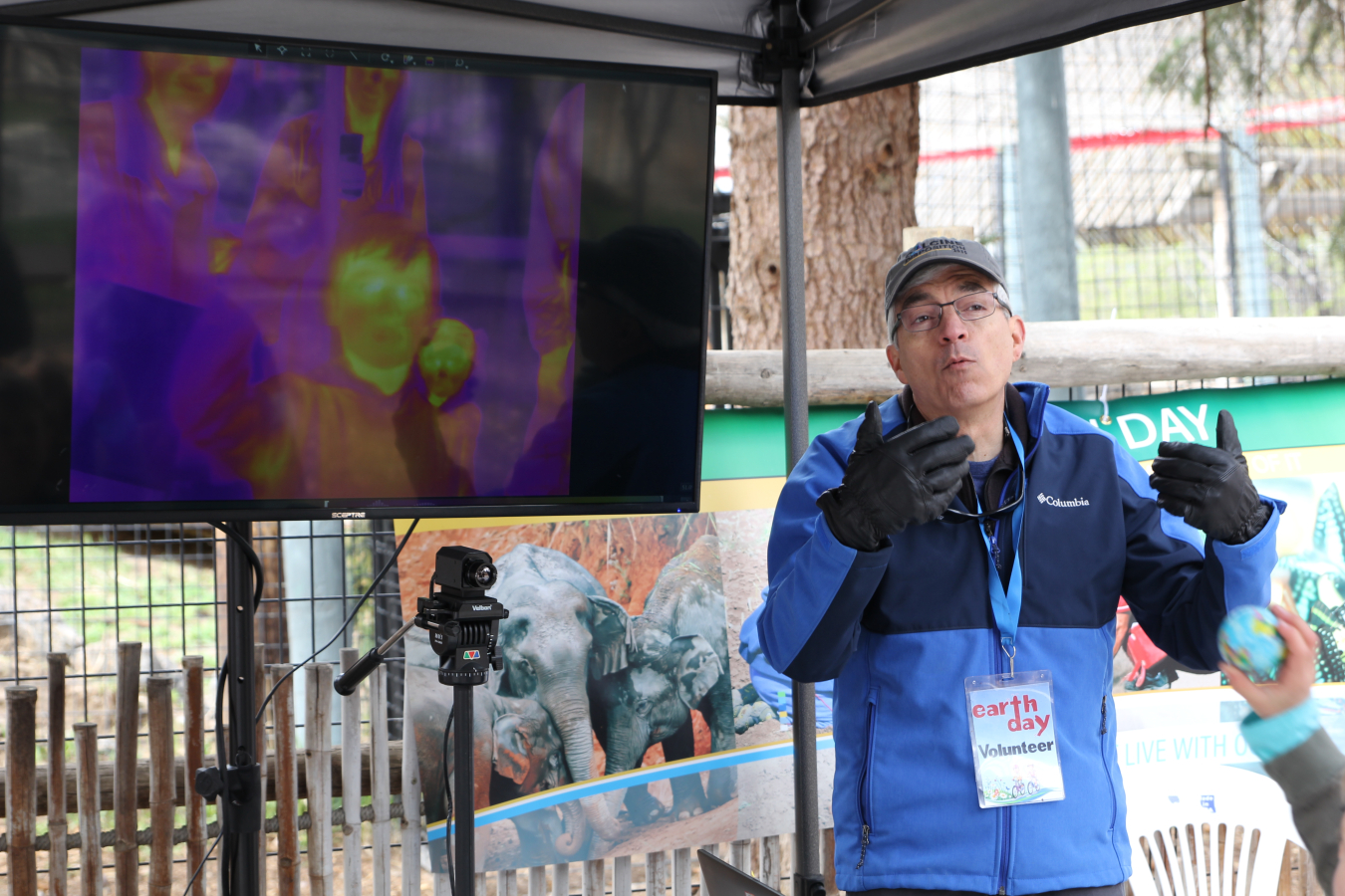 Idaho Environmental Coalition engineer Kevin Young explains how engineers use infrared cameras to look for unwanted heat generation in machines at an Earth Day event in Idaho Falls earlier this year. In the world of engineering, unwanted heat usually means wasted energy.