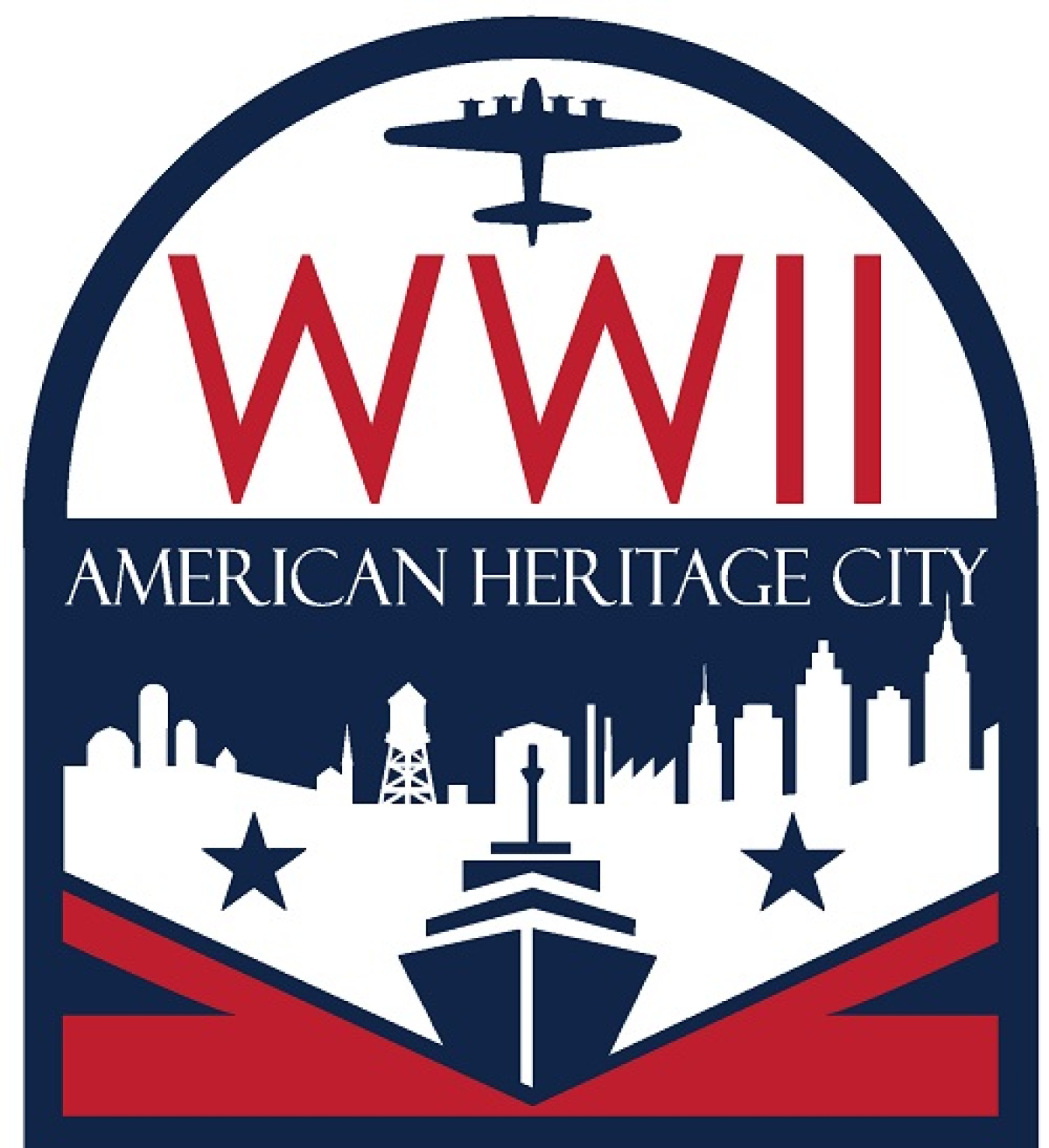 WWII American Heritage City Banner Logo