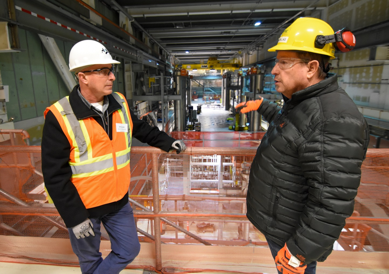 Jim Jarrett, left, with Apollo Mechanical Contractors and other supplier representatives toured the Waste Treatment and Immobilization Plant Low-Activity Waste Facility with Tim Dallas, facility manager for Waste Treatment Completion Company, a subcontractor to prime contractor Bechtel National Inc.