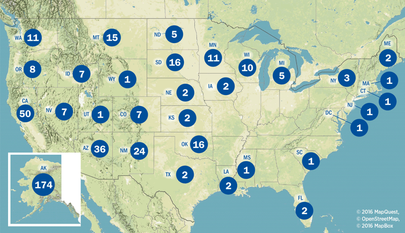 Map shows Indian Energy completed technical assistance requests.