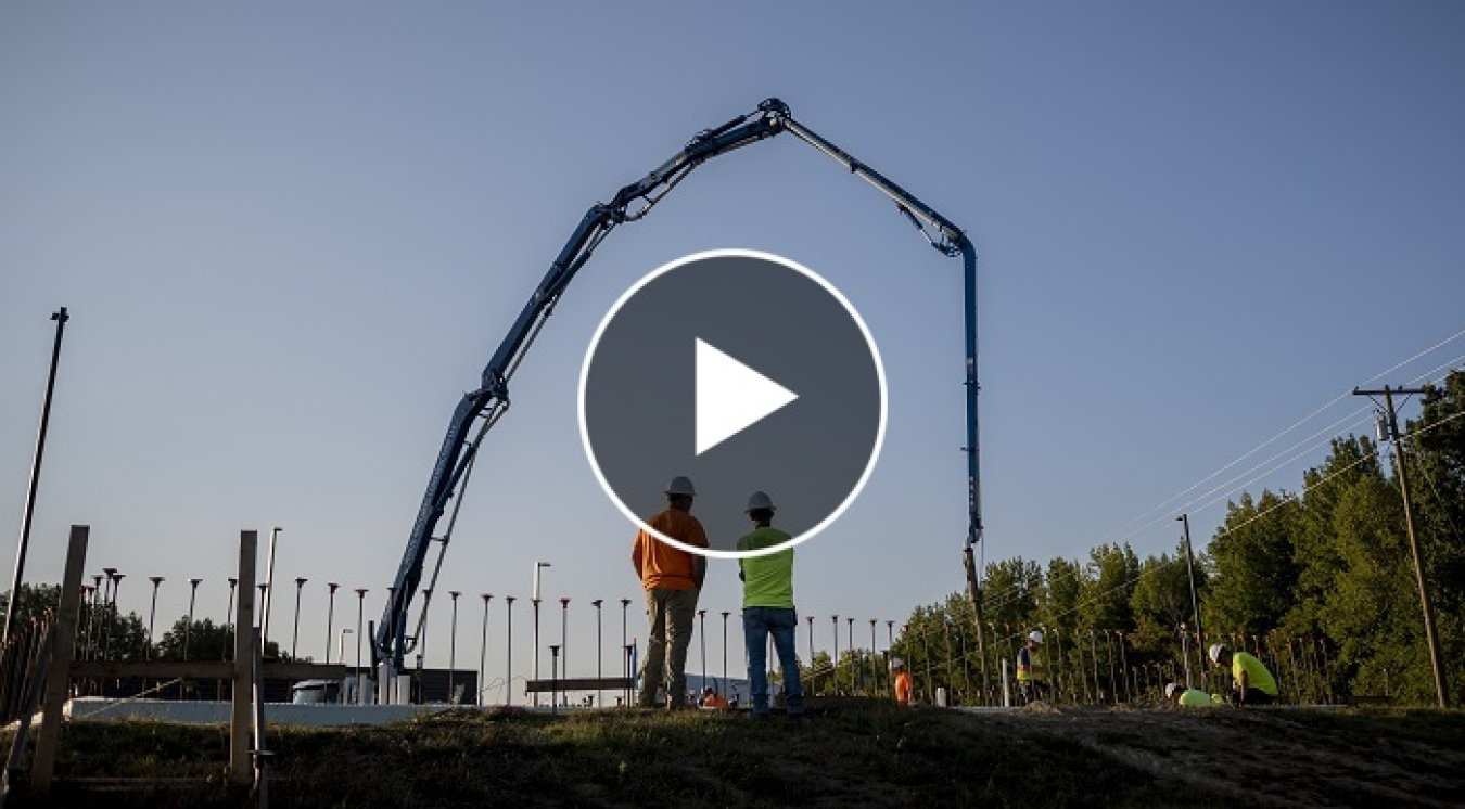 Watch this video on the construction of the Paducah Site's new Emergency Operations Center. Crews are shown pumping concrete for the pad of the facility.