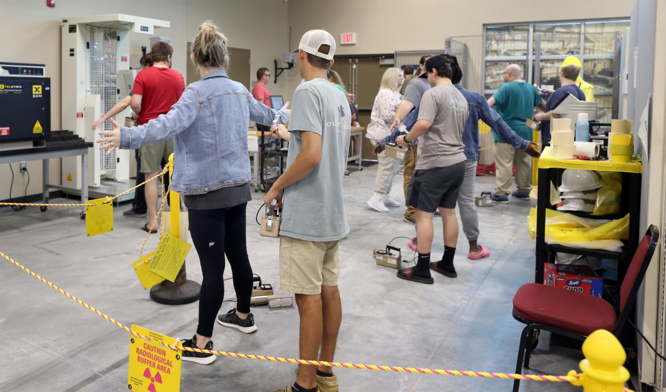 Aiken Technical College students participate in radiation protection training at the Savannah River Site, part of the site’s newly created Apprenticeship School developed by contractor Savannah River Nuclear Solutions.
