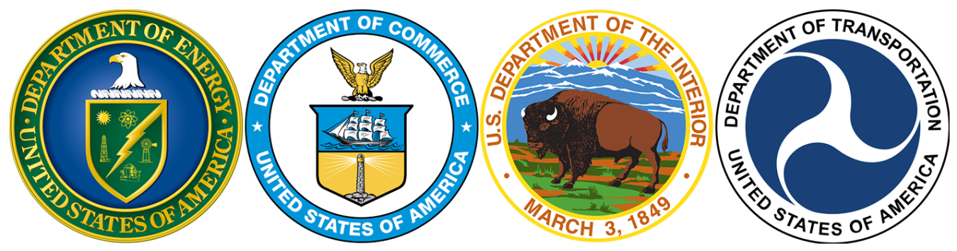 US Department of Energy, US Department of Commerce, US Department of the Interior, and US Department of Transportation.