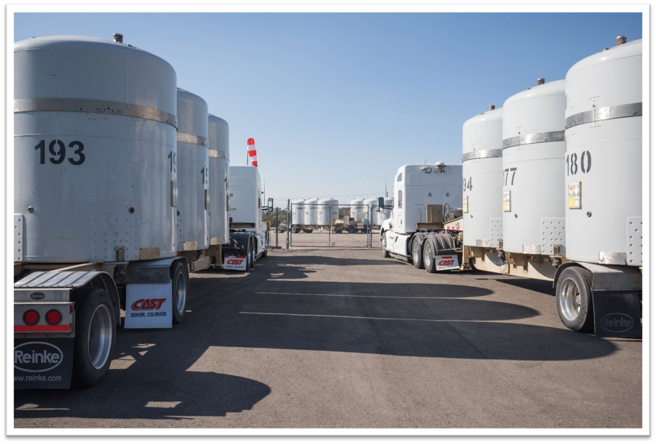 Transuranic waste shipments at Los Alamos National Laboratory are staged for transportation to the Waste Isolation Pilot Plant (WIPP) for permanent disposal.