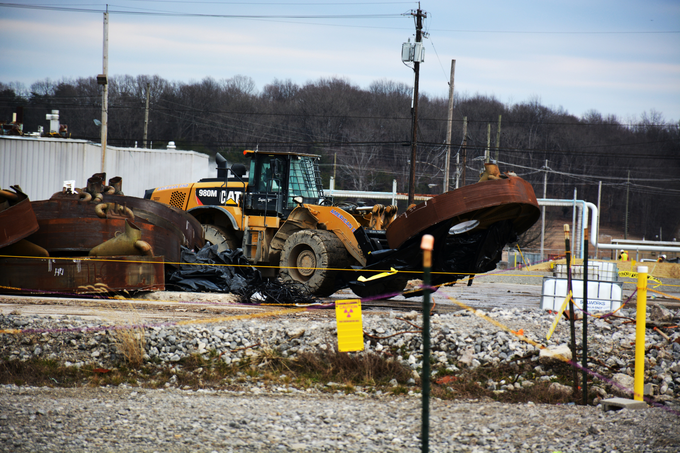 Each cooler from the X-333 Process Building is taken to a demolition pad onsite for shearing prior to disposal.