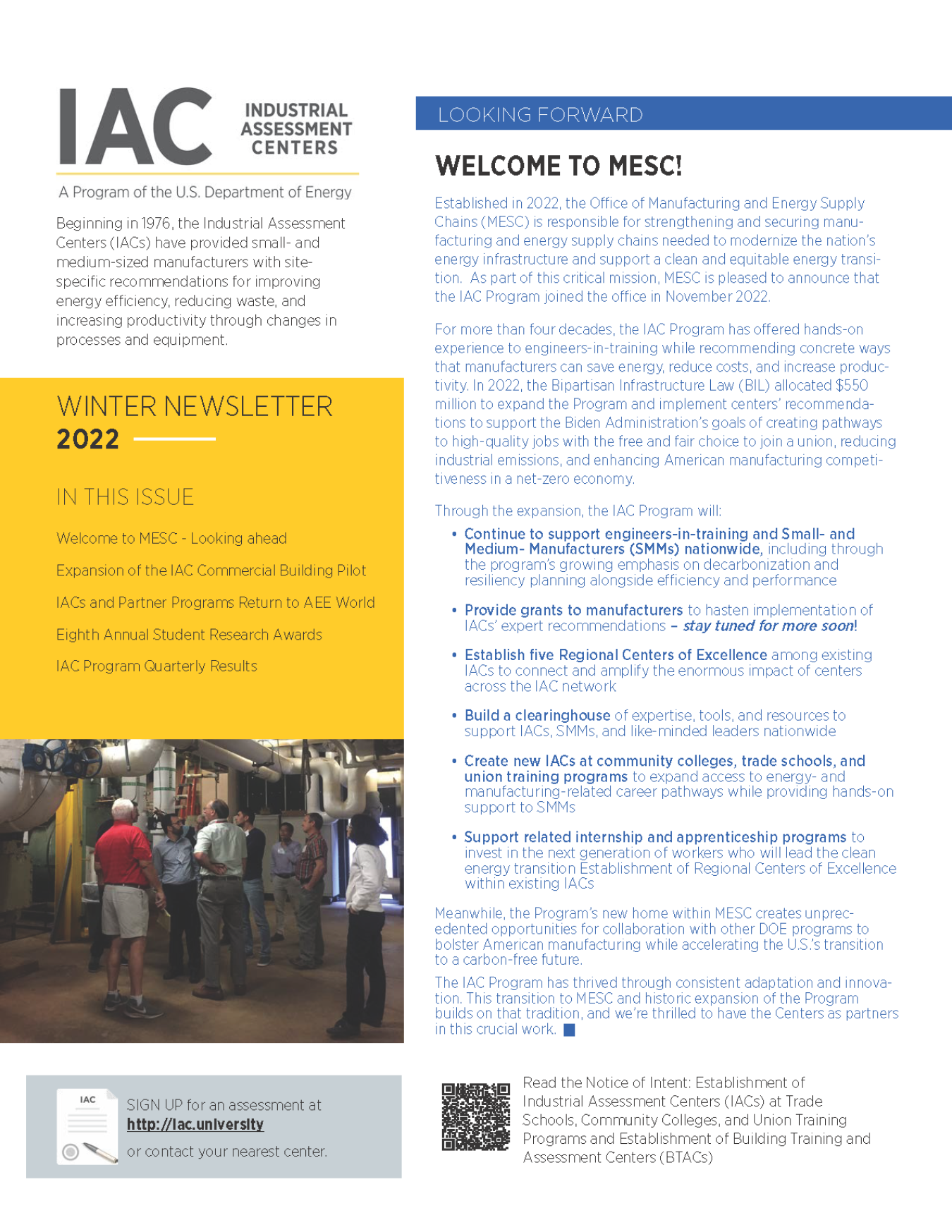 Front Cover of the IAC Winter 2022 Newsletter 