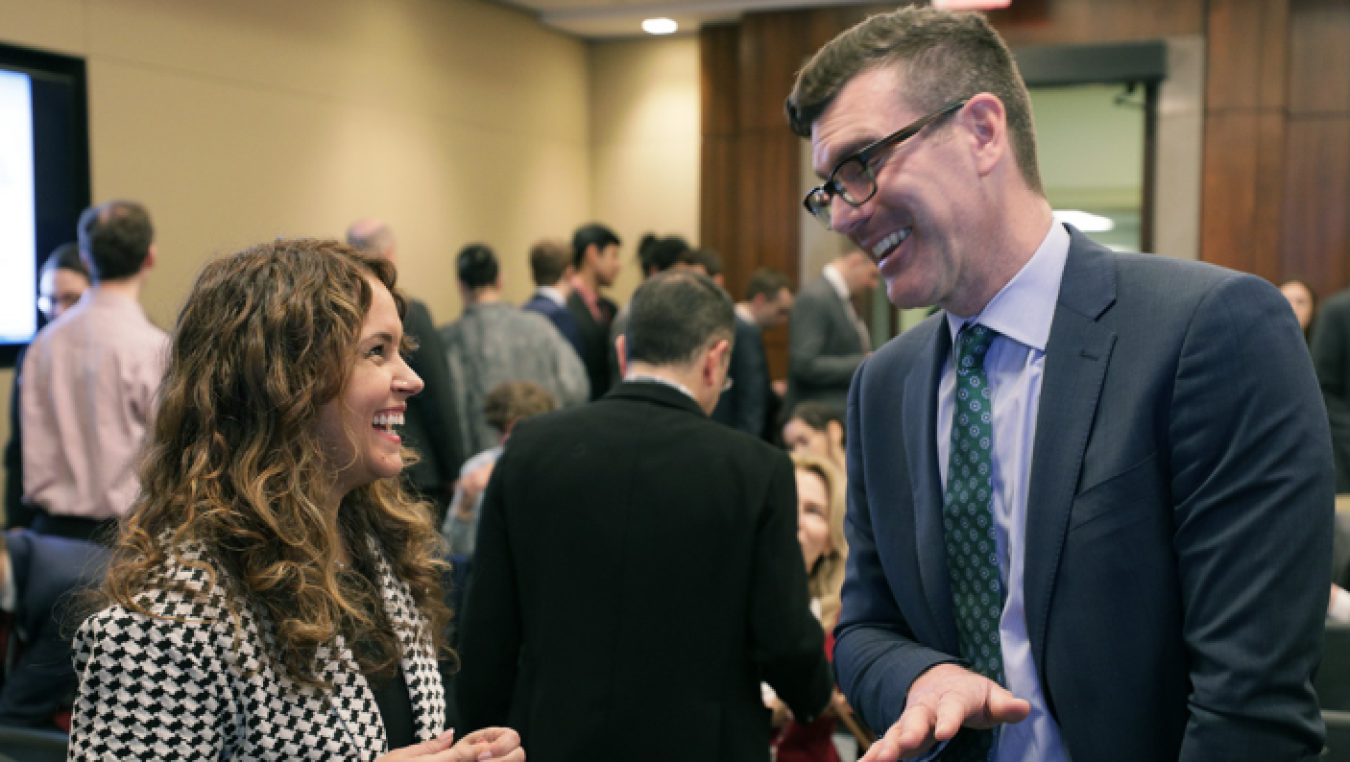 Kathryn Metzger and Chris Stanek talking