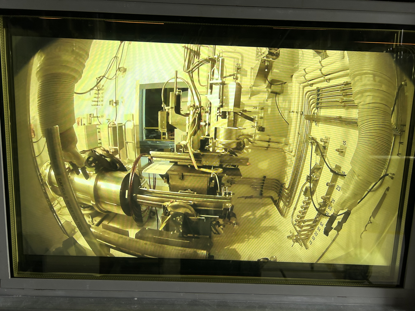 A view of recently installed test equipment in a mock-up at the Hanford Site’s Maintenance and Storage Facility.