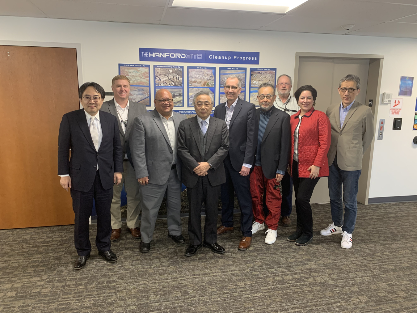 Pictured at EM headquarters last week, from left, are Ana Han, foreign affairs specialist, EM International Program; Joceline Nahigian, director, EM Office of Intergovernmental and Stakeholder Programs; Scott Whiteford, deputy director, DOE Office of Legacy Management; William “Ike” White, EM senior advisor; Masaki Nakagawa, special adviser to executive directors, NDF; Tokuhiro Yamamoto, executive director, NDF; Shin Morita, managing director,