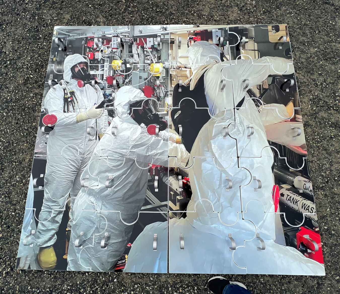 This completed puzzle represents a successful collaboration by participants in respiratory training at the Hanford Site’s HAMMER Federal Training Center.