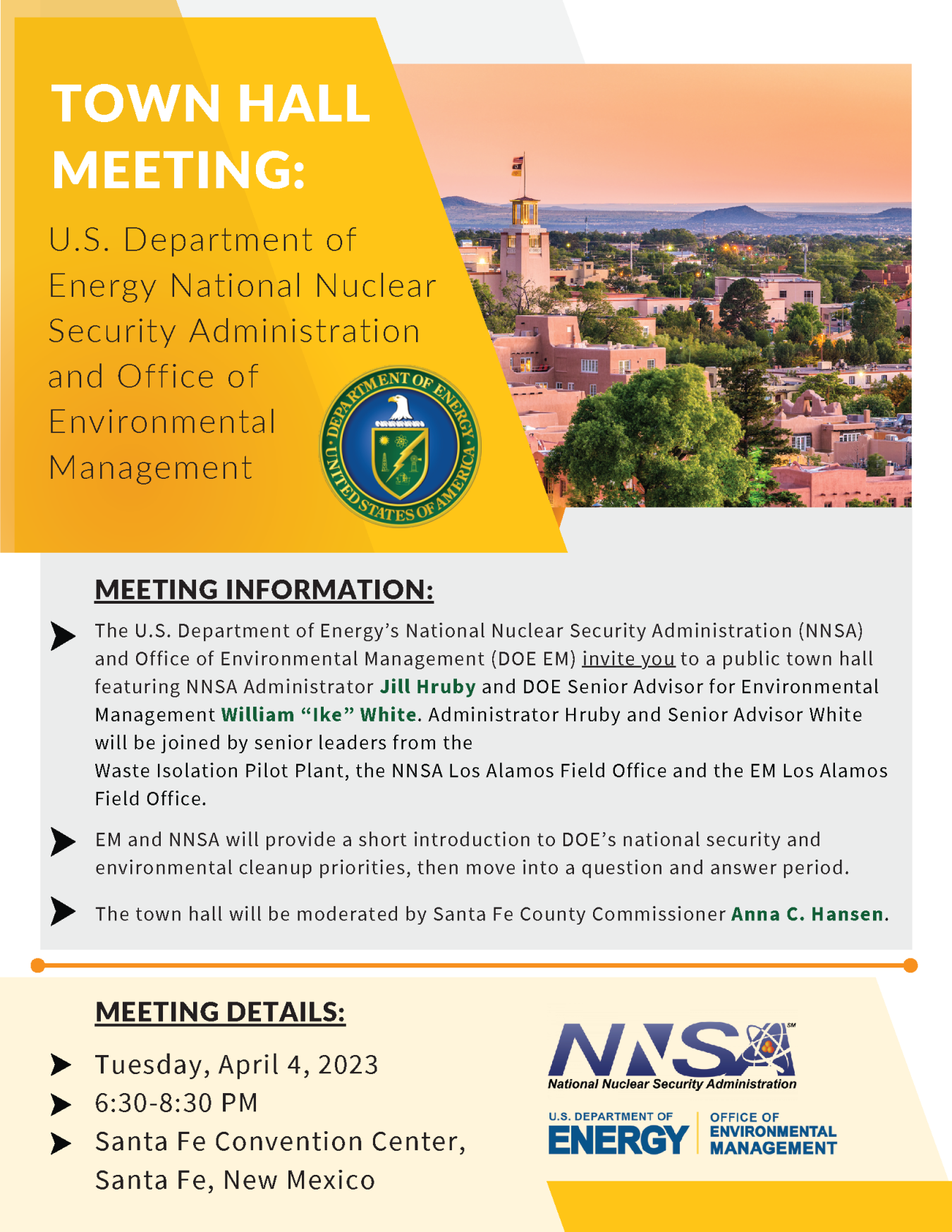 NNSA Town Hall Meeting Flyer