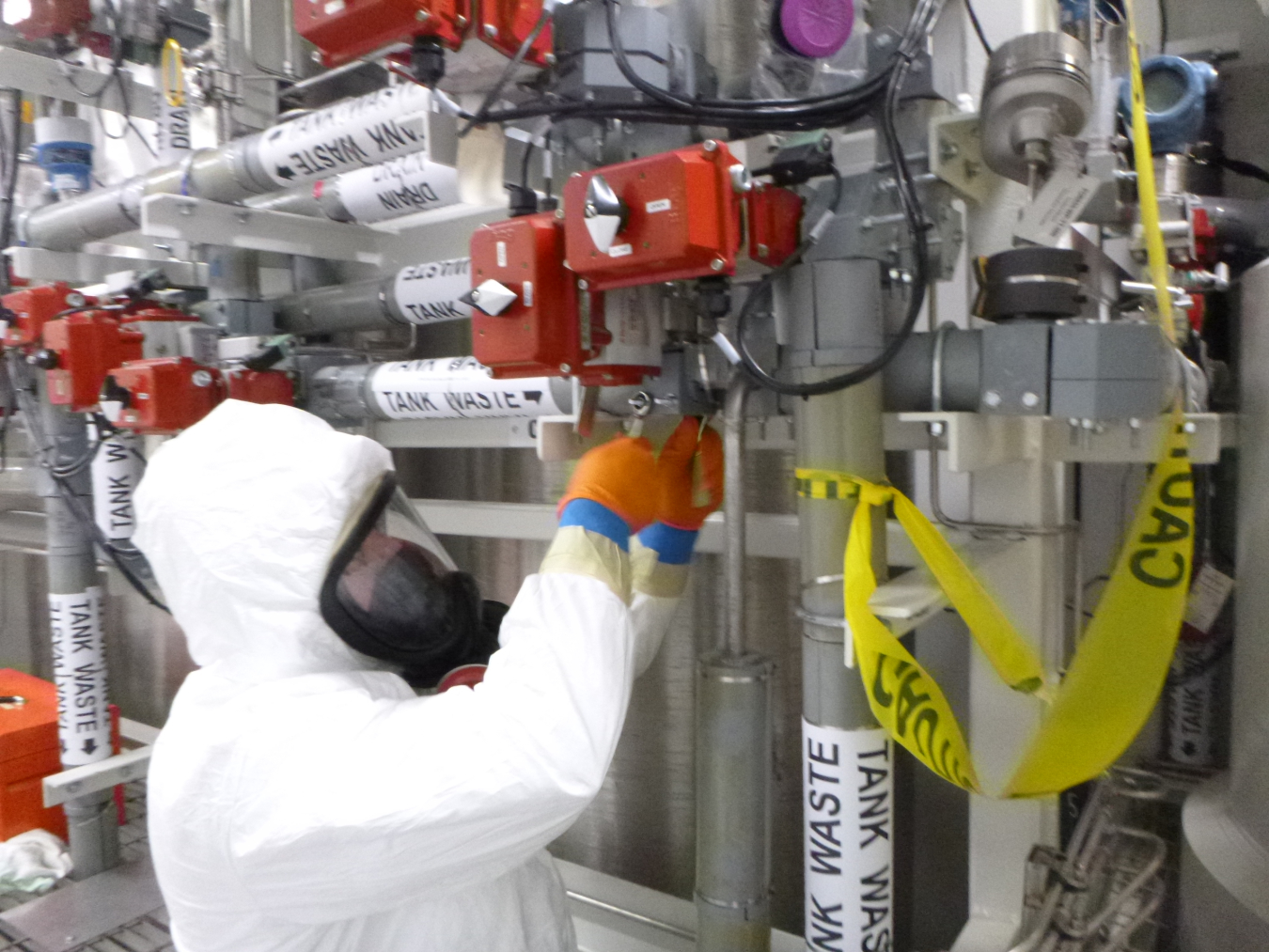 Workers with contractor Washington River Protection Solutions performed additional maintenance and repairs inside the Tank-Side Cesium Removal System during a planned outage before resuming treatment of tank waste at the Hanford Site.