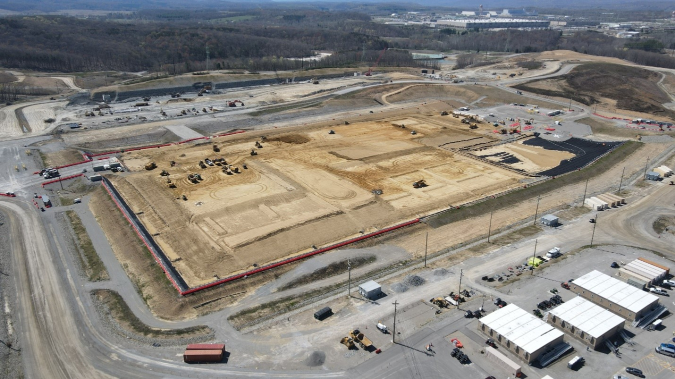 An aerial view of the On-Site Waste Disposal Facility at EM's Portsmouth Site in Ohio.