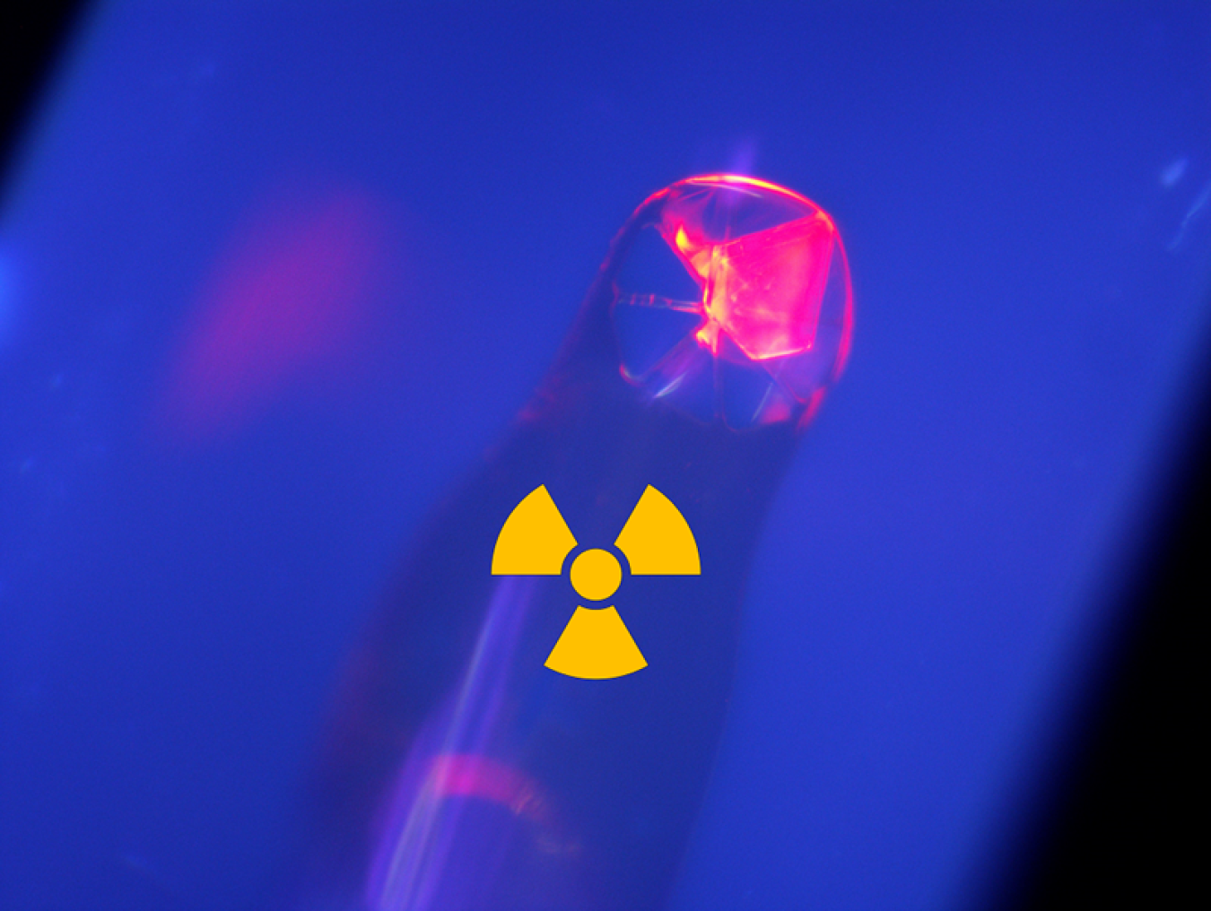 This photograph is a rare example of a curium compound (isotopes Cm-248/246). This is a Cm(III)-polyoxometalate complex isolated and characterized using the newly proposed technique that required only 1-10 micrograms of the precious radioisotope.