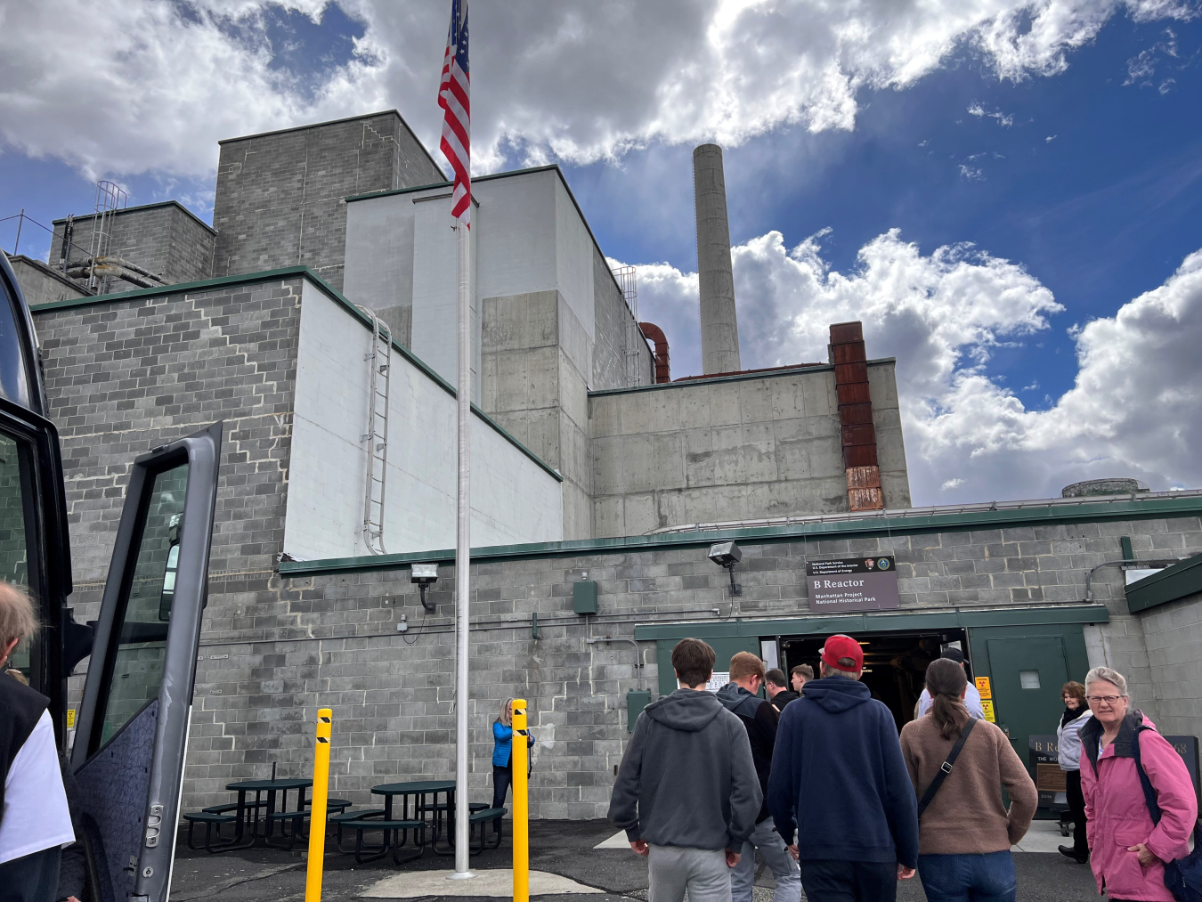 The B Reactor National Historic Landmark is the world's first full-scale plutonium production reactor and part of the Manhattan Project National Historical Park administered by DOE and the National Park Service.