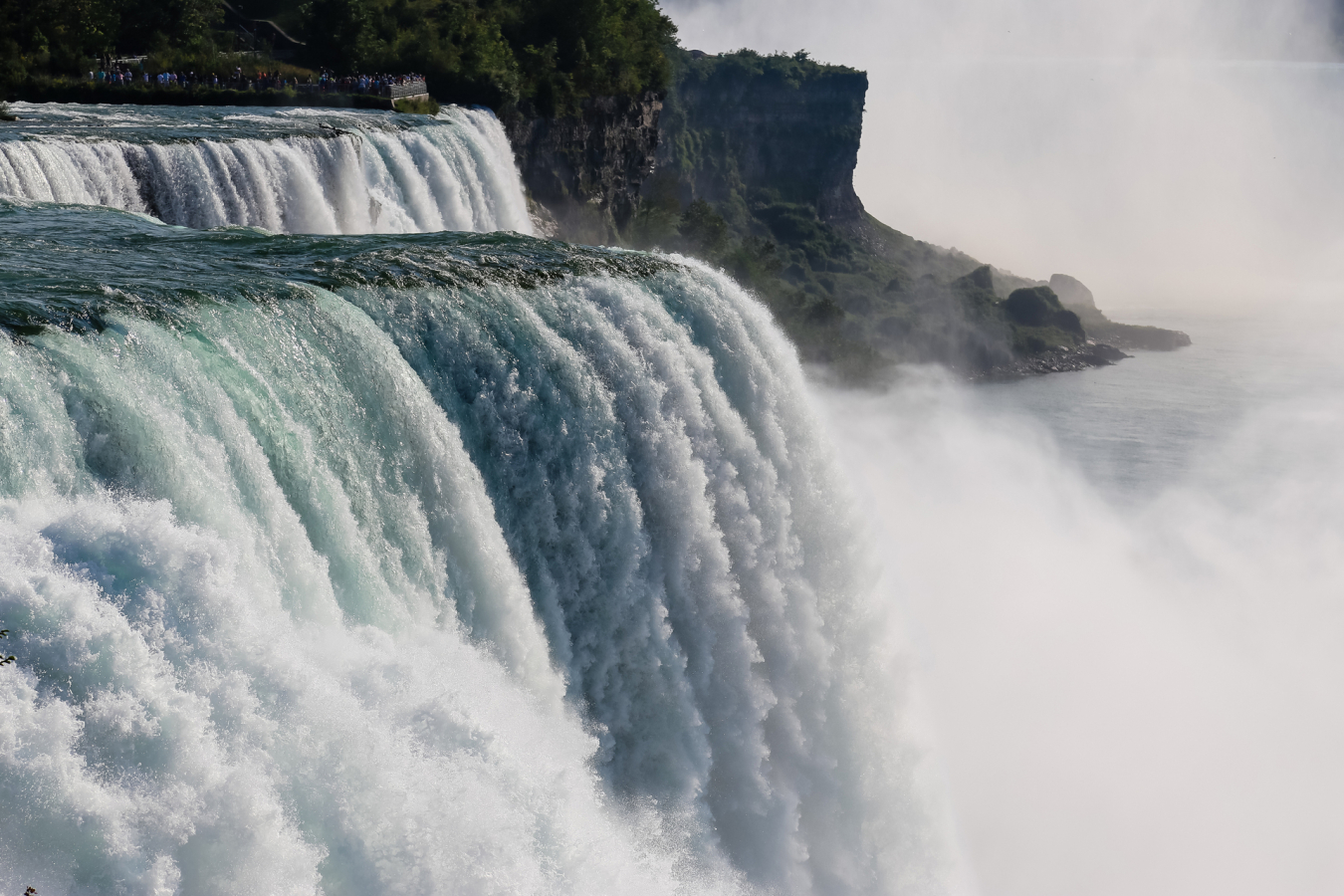 water falling down a waterfall