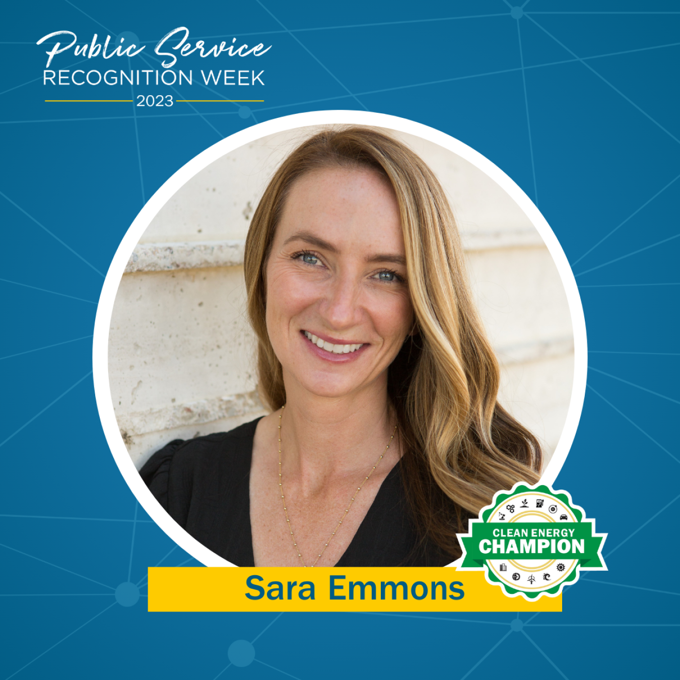 Branding for Public Service Recognition Week featuring Sara Emmons.