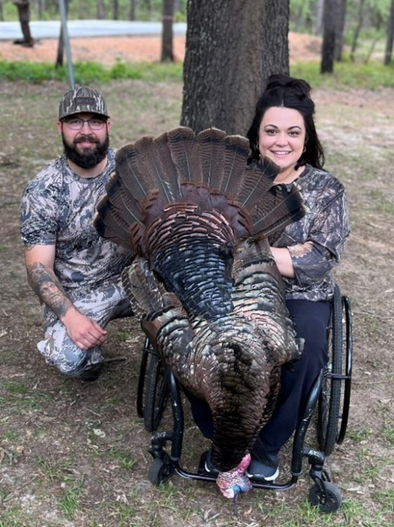 Hunt participant Carissa Laidlaw harvested her first turkey and took honors for the hunt’s heaviest bird at just over 22 pounds. - U.S. Department of Agriculture image.