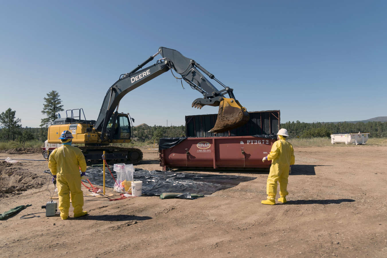 At Middle DP Road in Los Alamos — a groundbreaking Manhattan Project-era site for nuclear research and development — crews remove soil and debris contaminated with low levels of radioactivity from historical Los Alamos National Laboratory operations.