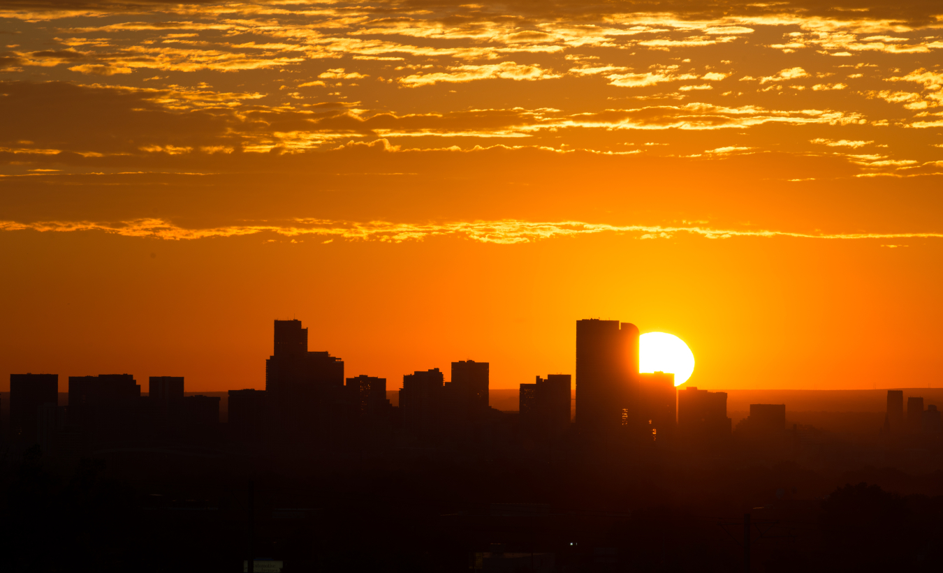 Sunset over a city scape