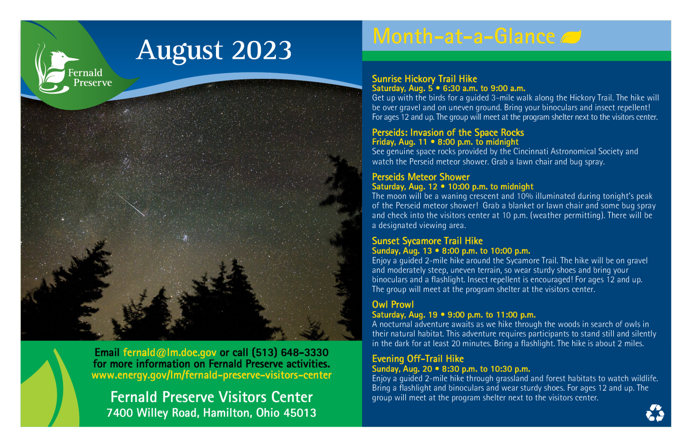 Fernald Preserve August Events 2023