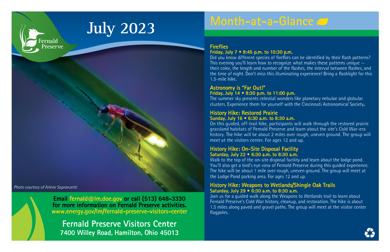 Fernald Preserve July Events 2023 