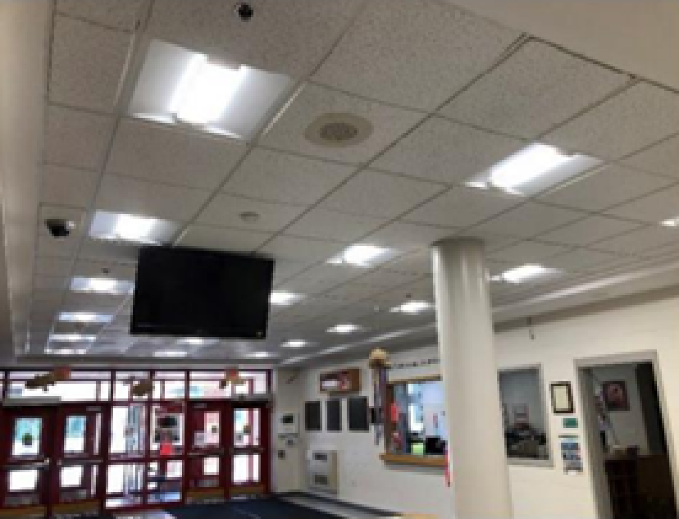 Lighting upgraded to LEDs in Campbell High School in Litchfield, NH.