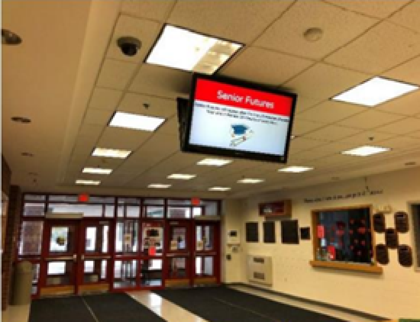 Light installations that have been replaced in Campbell High School in Litchfield, NH