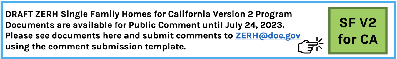 California Single Family Public Comment