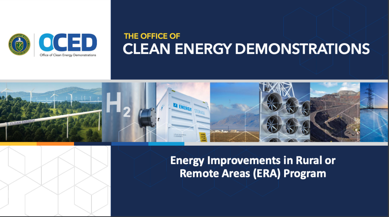 The ERA provides financial assistance to improve, in rural or remote areas of the United States, the resilience, safety, reliability, and availability of energy and environmental protection from adverse impacts of energy generation.