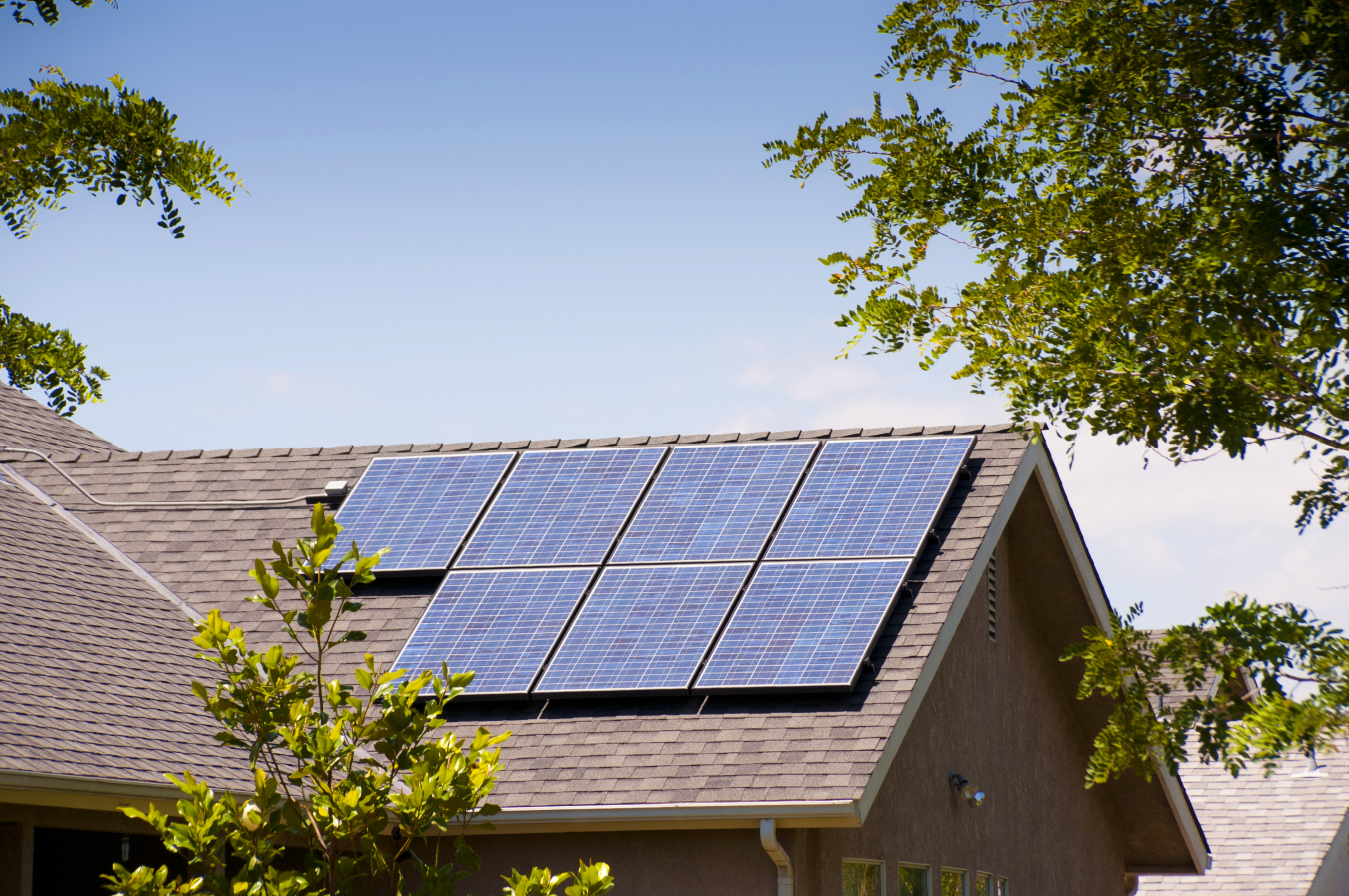 Solar panels on a rooftop