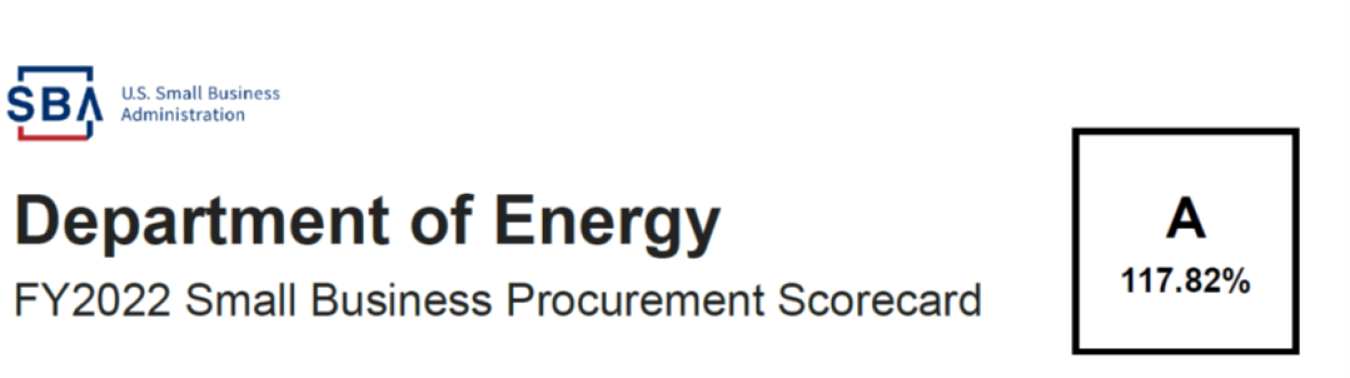 Graphic of excerpt from SBA DOE Scorecard