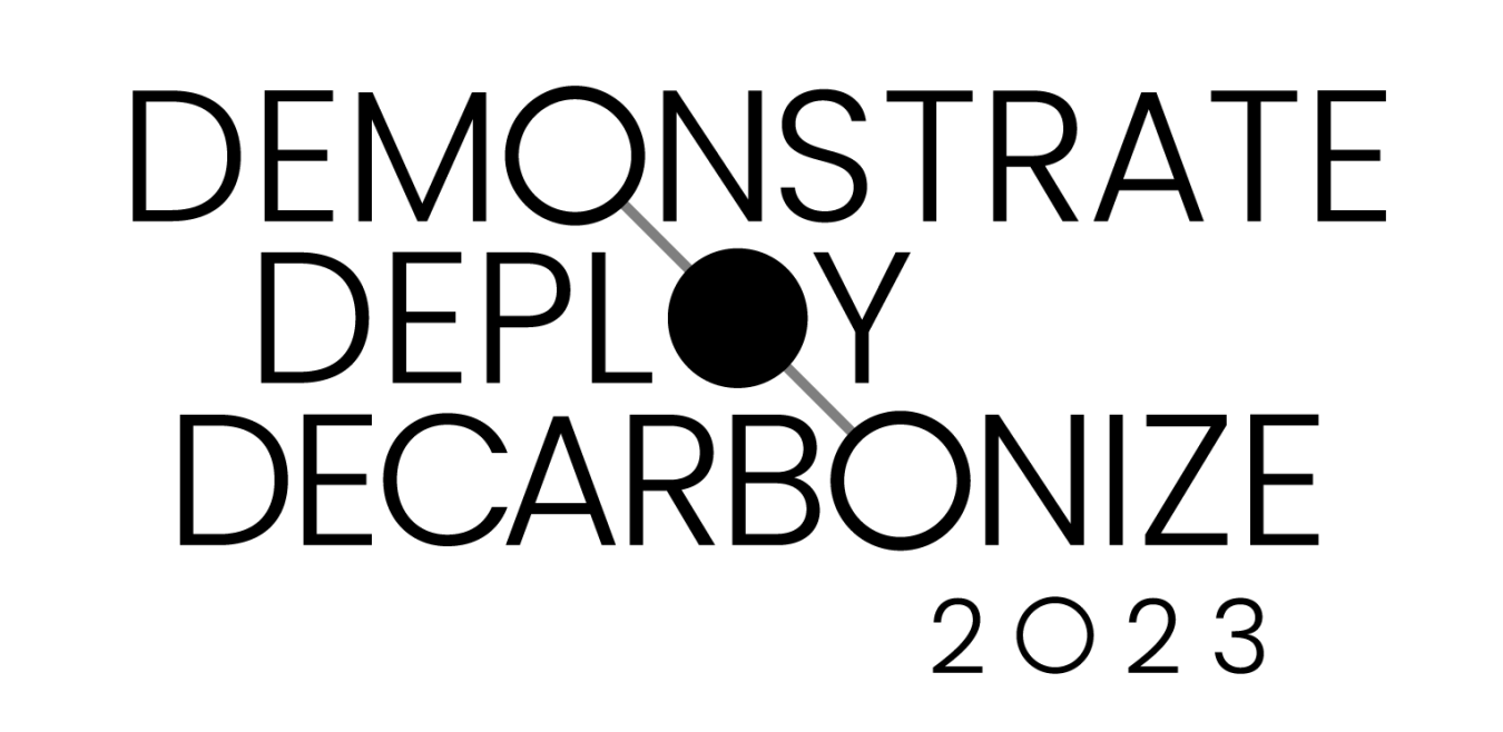Logo with the words Demonstrate Deploy Decarbonize 2023