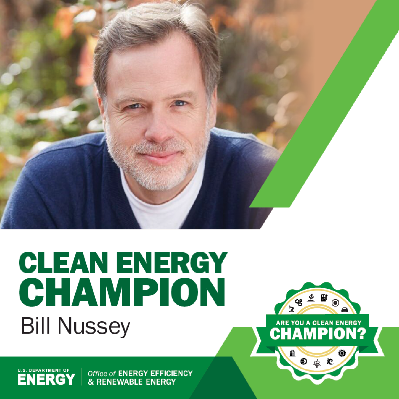 Bill Nussey Clean Energy Champion graphic