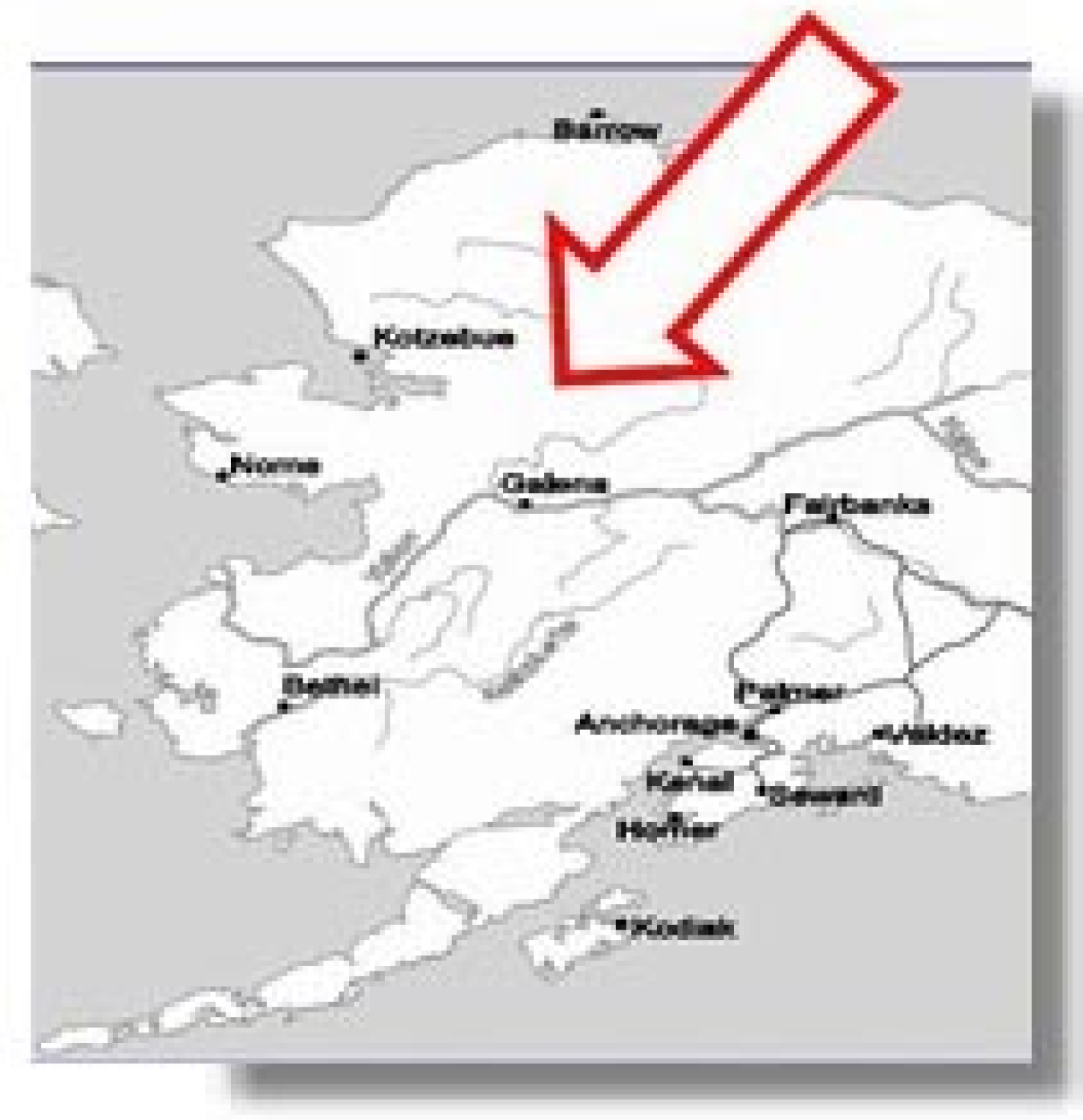 Map featuring Galena, Alaska