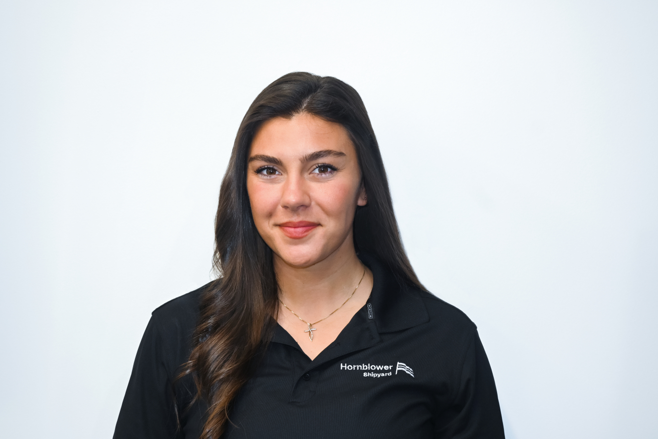 Sarah McDonald wearing a Hornblower polo shirt