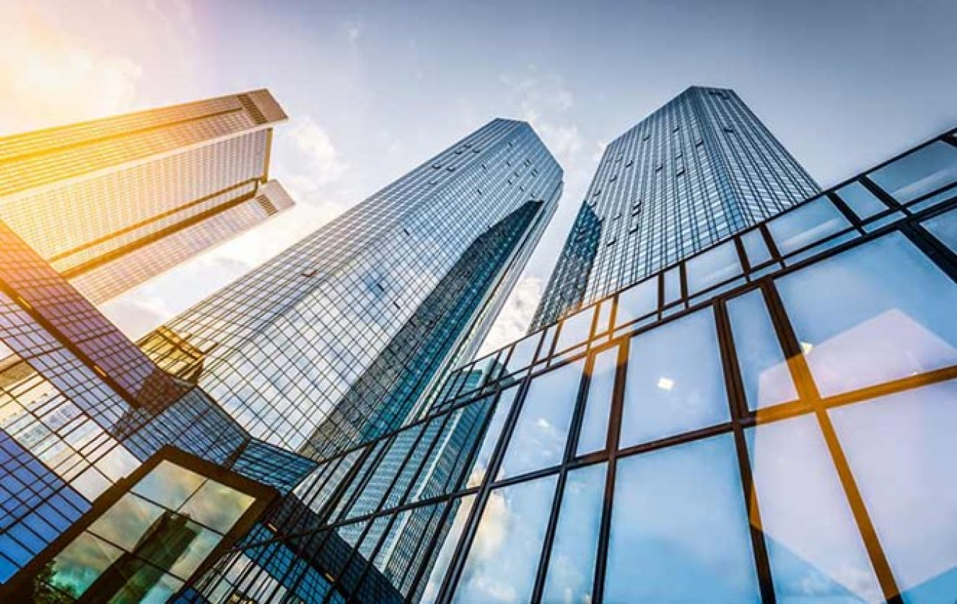Skyscrapers seen from the ground