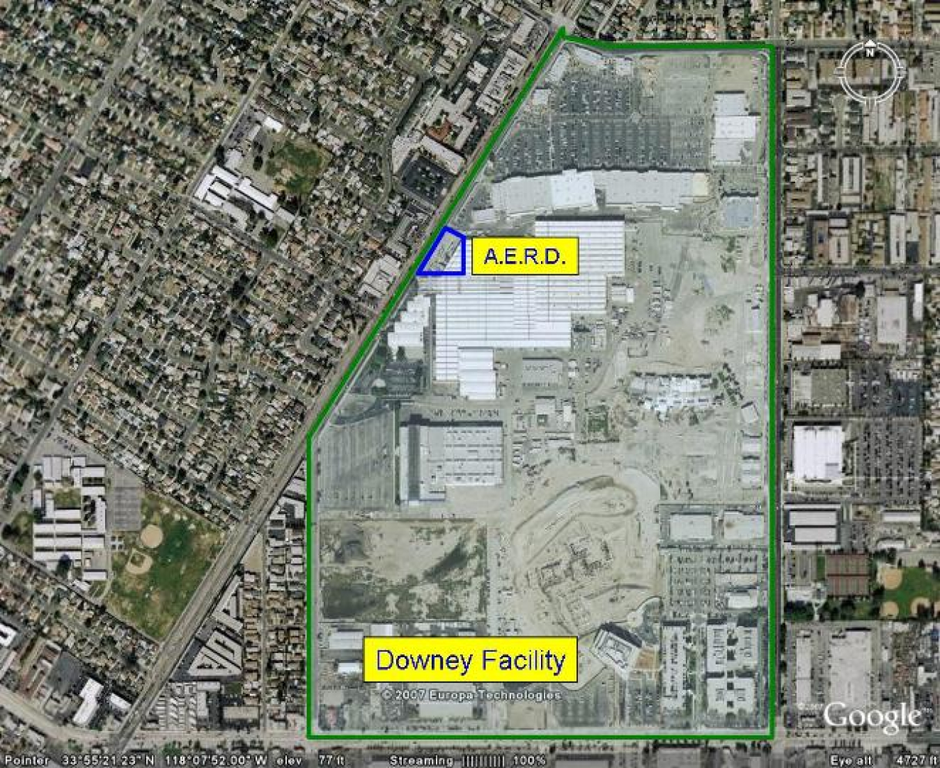 Downey Facility satellite view