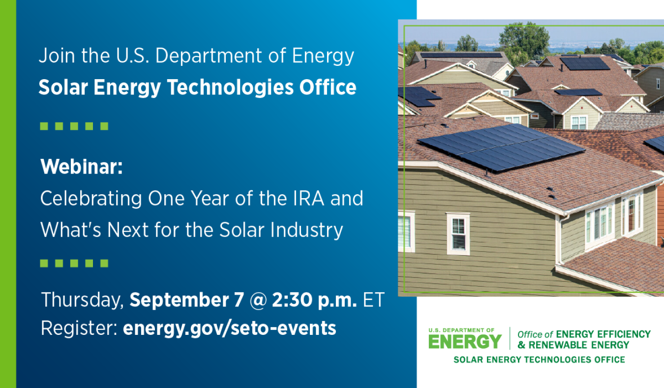 DOE webinar on one year of the IRA