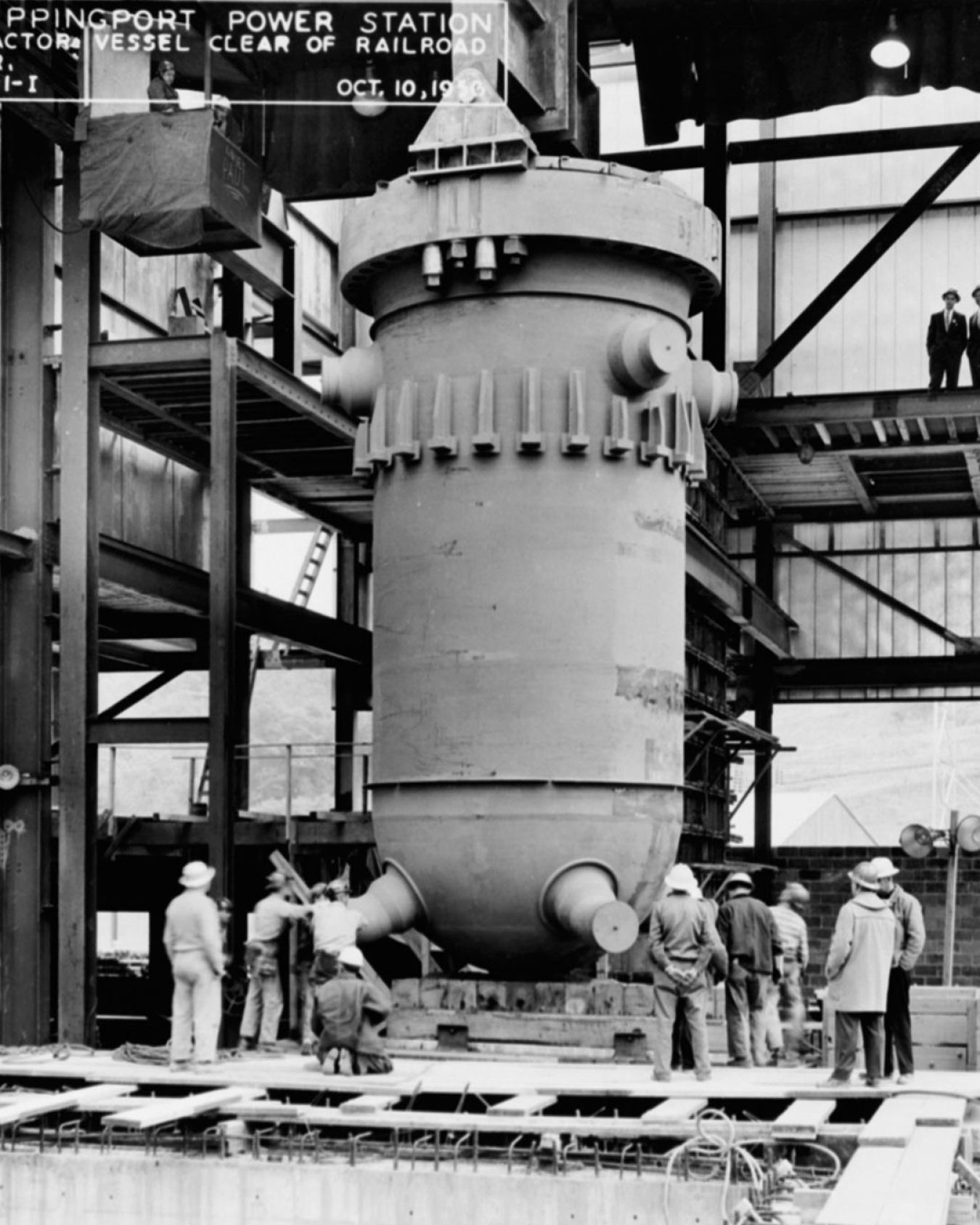 Archival black-and-white image of Shippingport Atomic Power Station in Pennsylvania.