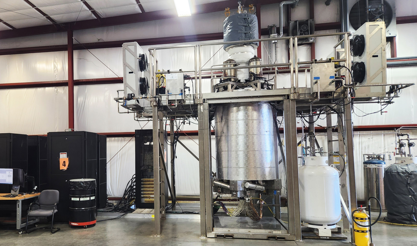 The electrically heated PCAT test for the MARVEL microreactor, installed and ready for testing.