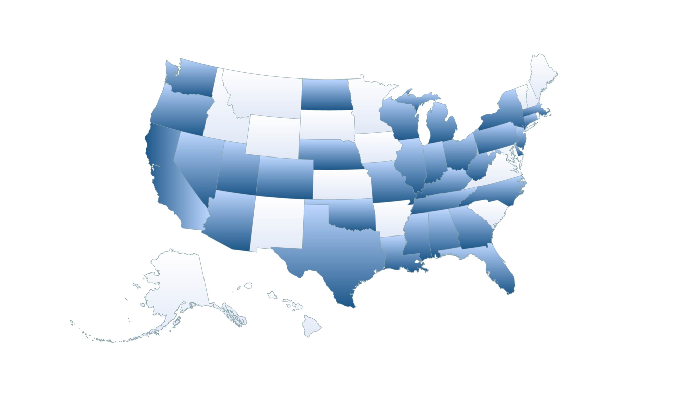 Map showing States with MESC Projects