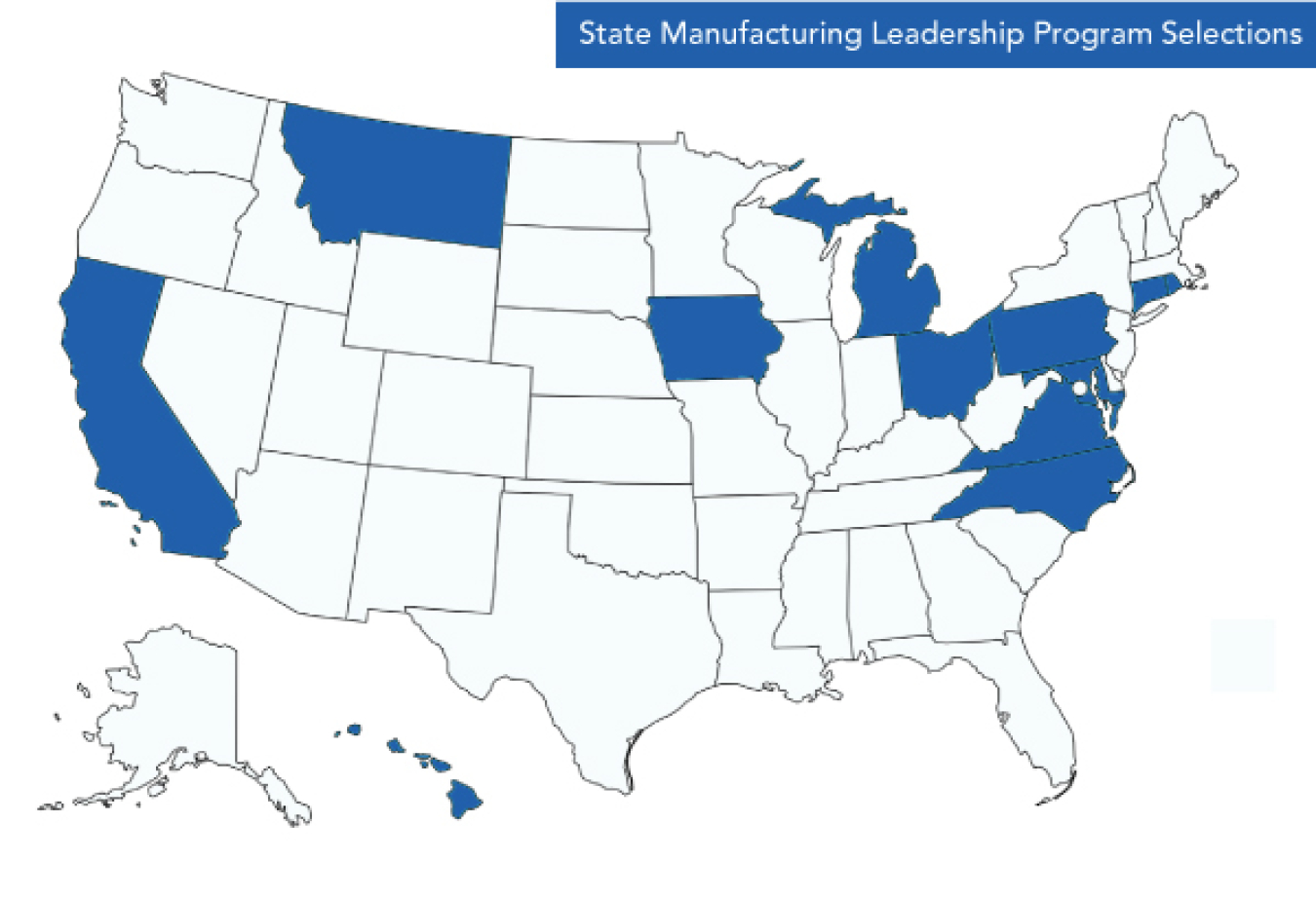 State Manufacturing Leadership Program Selections Map